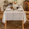 Mantel de algodón y lino, no lavable, a prueba de aceite, encaje, mesa de centro, sala de estar, uso doméstico, tela, rectangular, mantel individual para mesa de comedor, mantel de lujo ligero