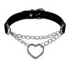 Corrente para Pescoço com Pingente de Coração Preto Coleira para Pescoço de Namorado Colar Feminino Coleira para Pescoço Humano Coleira Choker Sexy