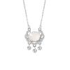 Collar de plata de ley 925 con candado de calcedonia y circonitas estilo étnico para mujer, cadena de clavícula, colgante Xiangyun