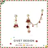 Pendientes de Navidad con Borla de Estrella de Cinco Puntas, Pendientes Lindos y Dulces de Otoño e Invierno, Versátiles y Elegantes, Clips para Orejas sin Perforar para Mujer