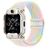 Adecuado para correa de reloj de nailon Little Genius Q2A/Z6Pro, estilo de bucle tejido con hebilla magnética correa de reloj Little Genius