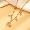 Pulseira Brincos Colar Espiral Metálico Europeu e Americano Transfronteiriço Colar Elegante Estiloso de Nicho de Alto Padrão para Mulheres