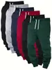 2025 Novo Calça Esportiva Masculina Europeia Transfronteiriça Estampa Digital 3D Cor Sólida Pacote Múltiplo Solta Casual Comércio Exterior