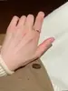 Anillo cepillado de plata de ley S925 estilo francés con turquesa para mujer, anillo versátil elegante de lujo ligero de nicho para el dedo índice, moderno