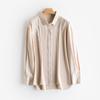 Camisa de Manga Larga de Modal para Mujer Otoño 2025 Simple Holgada Cuello Solapa Adelgazante Top Estilo Minimalista Francés