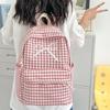 Mochila Estilo Japonés Xiaoqing Nueva Escuela Secundaria para Estudiantes de Secundaria Mujeres Estilo Coreano Estilo Ins Estudiantes de Secundaria Estudiantes de Secundaria Mochila a Cuadros con Lazo