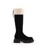 Versión de lana~botas muy elegantes, botas largas para mujer, nuevo estilo de invierno 2026, forradas de felpa, hasta la rodilla, botas de montar marrones