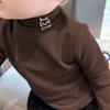 Camiseta Térmica de Manga Larga para Niños Otoño e Invierno Bebé Casual Versátil Capa Base Niños y Niñas Cuello Medio Alto Top Interior Cálido