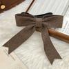Horquilla de lazo coreana tejida de lana a juego con forma de pico de pato, accesorio para el pelo de otoño e invierno para la nuca de niña.