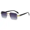 Gafas de Sol Cuadradas sin Marco con Protección Solar, Gafas de Sol Antivaho Europeas y Americanas de Moda, Gafas de Sol para Sombrear al Aire Libre para Mujer, Estilo de Alta Gama