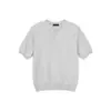 Camiseta de Punto para Hombre Estilo Retro Americano, Cuello Henry, Manga Corta, Corte Limpio, Casual para Viajar
