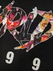 Camiseta de manga corta lavada estampada de hip-hop americano transfronterizo Juice wrld Cuello redondo holgada casual Sudadera con capucha para hombre