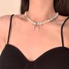Colar de Pérolas Borboleta Feminino 2025 Novo Design de Nicho Senso Moda Luxo Leve Corrente Colar Elegante Acessórios