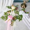 Flor de Respaldo de Silla Flor Decorativa para Respaldo de Silla de Hotel Estilo Occidental Flor de Respaldo de Silla para Boda al Aire Libre Estilo Bosque Flor de Respaldo de Silla Rosa Simulada