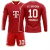 2627 Kit de Futebol com Manga Longa 10 Musiala 9 Kane Esportes Bayern Casa Número 17 Olise