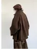 Ropa Exterior de Lana Retro Melard de Solapa de un Solo Botón para Hombres y Mujeres Manga Raglán Holgada Ropa Exterior de Lana Moderna