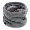 Bufanda de punto de invierno para hombre bufanda cálida para exteriores a prueba de frío para montar forrada de forro polar para mujer nuevo cuello color liso todo a juego