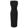 Vestido ajustado sin mangas con pliegues para mujer, nuevo estilo verano 2026, elegante y sofisticado, vestido largo que realza la figura