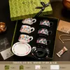 Tazas a juego para pareja de recién casados, regalo de compromiso y boda para recién casados, juego de regalo de taza y platillo de café práctico de alta gama