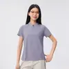 Top de Yoga para Mujer de Manga Corta, Ajustado, con Cuello Alto en el Hombro Derecho y Media Cremallera, Transpirable de Secado Rápido para Deportes al Aire Libre en Verano
