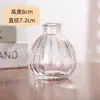 Jarrón pequeño de vidrio transparente repujado vintage, jarrón mini de pequeño calibre estilo europeo, botella decorativa hidropónica, adornos de flores secas