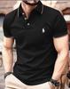 2026 Nueva Moda Camisa de Botones Transfronteriza Moda Masculina Europea y Americana Corte Ajustado Camiseta Polo de Bloques de Color para Hombre