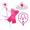 Conjunto de Coroa Mágica de Desenho Animado para Crianças Frozen, Acessórios de Cabelo de Coroa de Princesa Aisha, Luvas