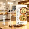 Placa de mesa acrílico madeira maciça A5 dupla face transparente suporte de mesa stand-up restaurante hotel menu anúncio display stand