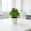 Venda Quente Transfronteiriça 10 Peças Pote de Planta Artificial Violeta para Bolo Planta Artificial Criativa Decoração de Mesa para Casa Plástico Pequeno Bonsai