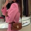 Nova Coreia do Sul Niche Design Couro Patchwork Lona Contraste de Cor Vintage All-match Saddle Bolsa Pequena Bolsa Quadrada Ombro Crossbody Bolsa