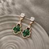 Xuping Moda Aleación de Cobre Chapado en Oro de 18 Quilates Serie de Piedras Gemas de Circonita Cúbica Sintética Pendientes de Lujo Ligero Esmeralda