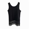 Colete sem mangas de renda estilo balé simples estilo coreano, top feminino com base interna emagrecedora e cobertura da barriga