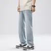 Roupas Masculinas Fengshe / Marca de Moda High Street Primavera e Outono Calças Retas Largas Jeans Retrô Calças Largas Masculinas