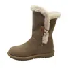 Botas de Nieve Reversibles Cálidas Forradas de Polar para Mujer, Zapatos de Algodón para Otoño e Invierno, Calentadores Pequeños de Gamuza, Botines Bajos Planos