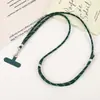 Nuevo Color de Moda Tejido a Mano Cadena Cruzada Unisex Colgante para Teléfono Móvil Colgante de Bolsa Ajustable Cordón