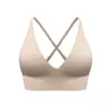 Sujetador Deportivo Sexy de Espalda Descubierta con Escote en V Profundo Camisola Ajustable Top Tubo Casual para Dormir Pecho Envuelto Ropa Interior Básica para Mujer