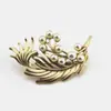 Broche Barroco Vintage Moda Mate Venus Diosa Luna Estrella Ramillete Rama Hoja Ginkgo Incrustado Perla Ramillete