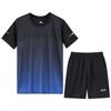 Camiseta de manga corta con cuello redondo y colores degradados para hombre, pantalones cortos de marca de moda de verano 2023, traje informal para correr de talla grande