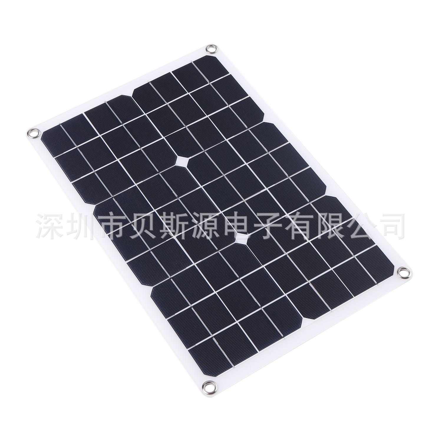 跨境亚马逊热 太阳能板 solar panel 光伏充锂电板组件应急防停电 光伏板 太阳能 10W 20W 30W 40W 50W 60W 70W 100W