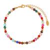 Collar de Cuentas de Acero al Titanio con Piedra Natural Colorida de Estilo Étnico Bohemio Accesorios de Personalidad Pulsera de Moda Juego de Joyería