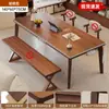 Mesa para Uso Doméstico, Mesa Grande e Longa para Sala de Estar, Mesa de Estudo para Estudante, Mesa de Escritório Simples, Bancada de Trabalho, Mesa Dupla para Computador