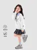 Sudadera para Niñas Otoño 2026 Nueva Elegante Ropa Infantil Top con Cuello Solapa Bordado Ropa Casual de Otoño para Niñas