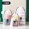 Bolsa de plástico transparente con cordón para guardar calcetines, ropa y zapatos, venta al por mayor