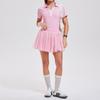 Traje Deportivo Nuevo Transfronterizo Caijue para Mujer, Falda Abullonada Casual Anti-Exposición, Camisa Polo de Manga Corta, Conjunto de Tenis de Plumas para Mujer