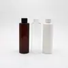 Los fabricantes producen botella de plástico PET de hombro plano de 200 ml Botella para loción Botella con tapa Botella de plástico PET