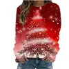 Sudadera con Capucha Navideña para Mujer, Estampado de Muñeco de Nieve Navideño, Moda Invierno, Manga Larga, Linda