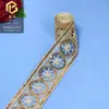 Encaje de Hilo Dorado con Lentejuelas, Corte Circular, Pequeño Encaje Bordado, Accesorios para Ropa, Venta al por Mayor en Stock, Encaje Transfronterizo de 3.5 cm