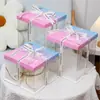 Caja Transparente para Pastel de Cumpleaños 44 Pulgadas 6 Pulgadas 8 Pulgadas 10 Pulgadas 12 Pulgadas Capa Única Doble Capa Elevada Caja de Empaque para Hornear