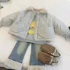 Chaqueta acolchada de algodón para niñas, nuevo estilo de invierno 2026, abrigo de moda con solapa de peluche, cómoda, cálida y de algodón grueso, chaqueta de algodón versátil