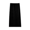 Falda midi de punto gruesa para mujer, de una sola pieza, forrada de pelo sintético de visón, corte ajustado, adelgazante, de corte recto, que se ajusta a la cadera